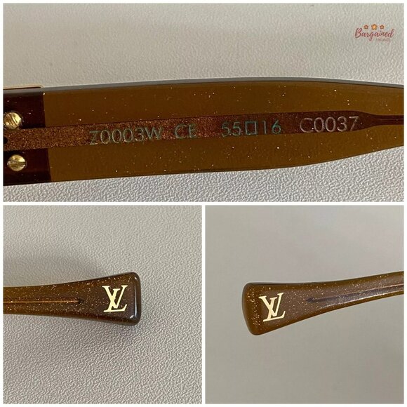 Authentic LOUIS VUITTON Gold Speckling Acetate Frame Soupcon Sunglasses - Z0003W - Picture 9 of 13